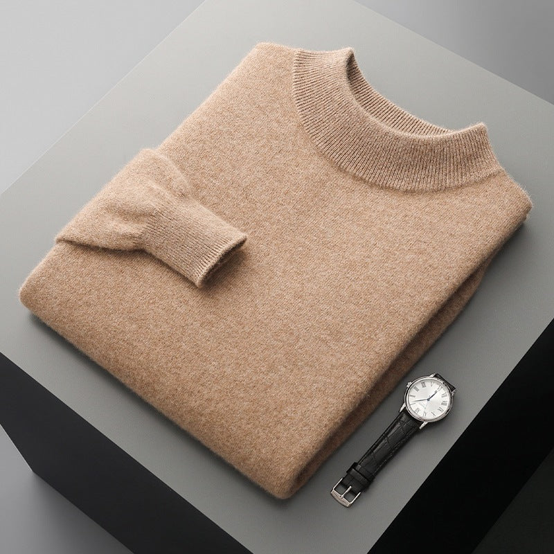 Autumn And Winter New Half-collar Wool Sweater Men's Thin Pullover Bottoming Shirt