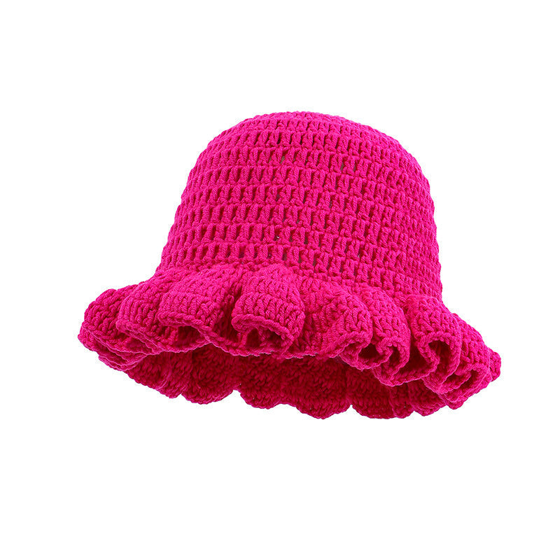 Women's Knitted Pleated Ruffled Fashion Wool Hat