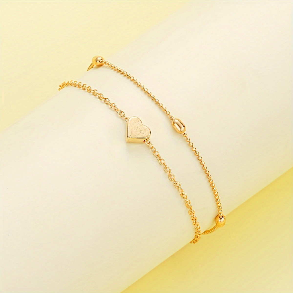 Double-Layer Stacked Round Bead & Pearl Bracelet/Necklace Set