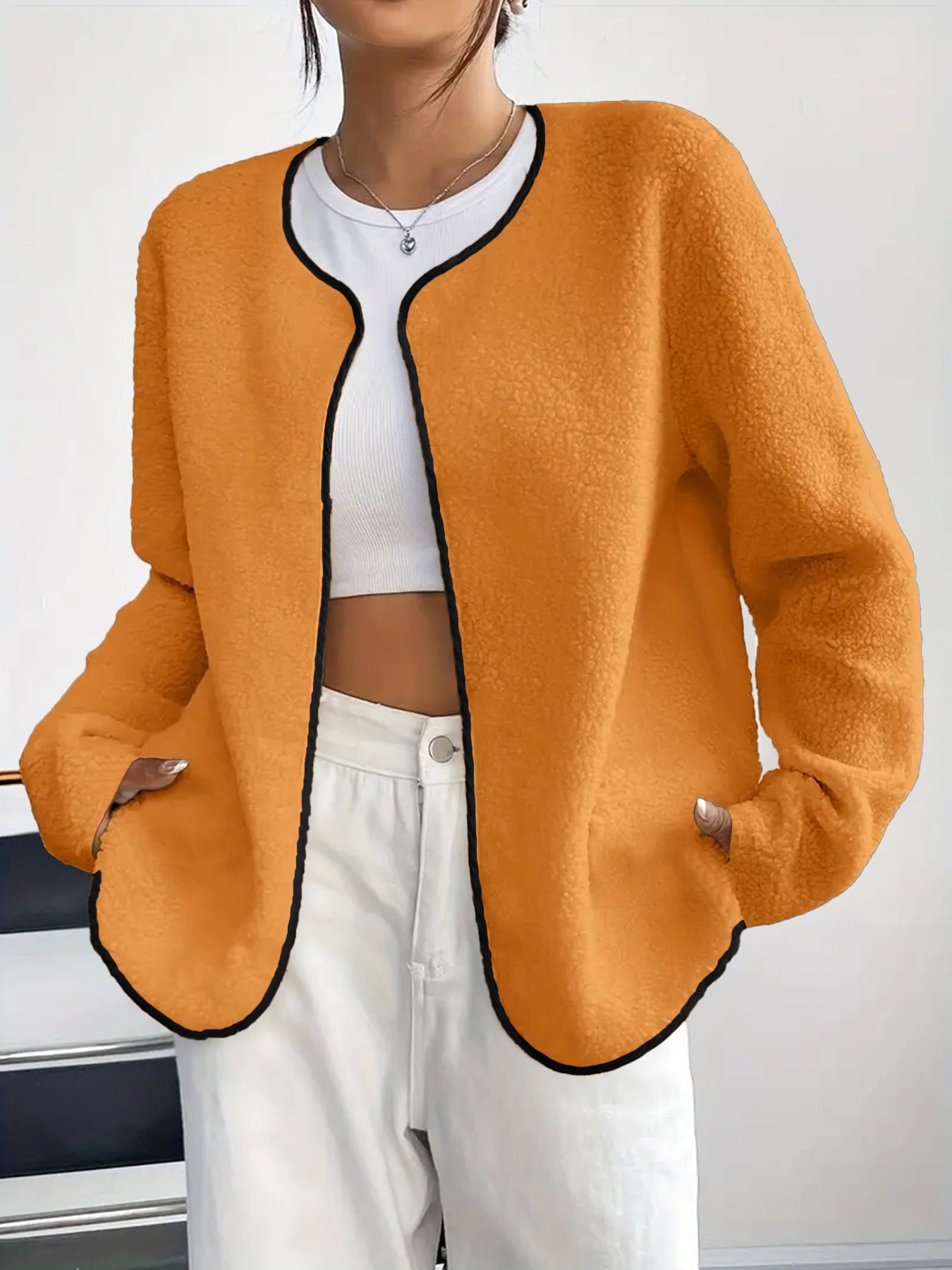 Fashion Casual Solid Color Women's Cardigan Short Jacket