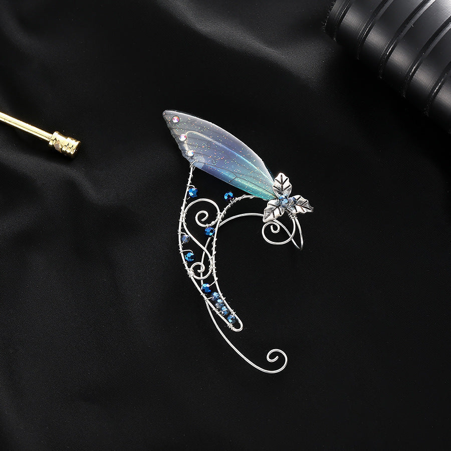 Elegant Women's Crystal Wing Non-Pierced Ear Cuff