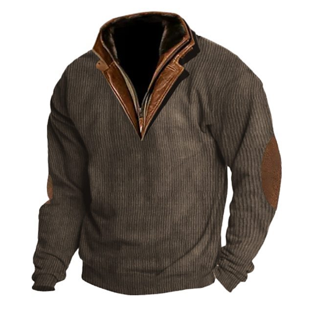 Men's Warm Loose Outdoor Sweater | Breathable Stand Collar Pullover