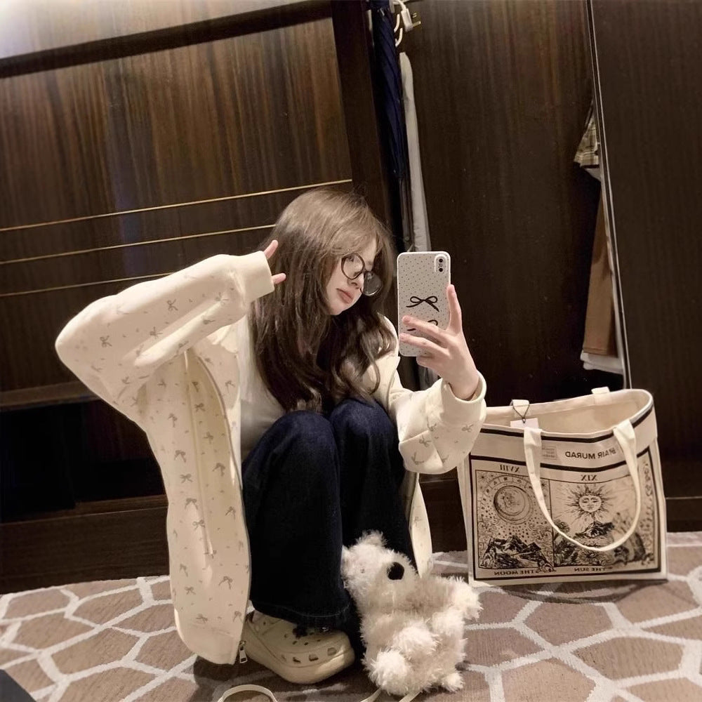 Casual Full-Zip Loose Fit Cardigan for Women