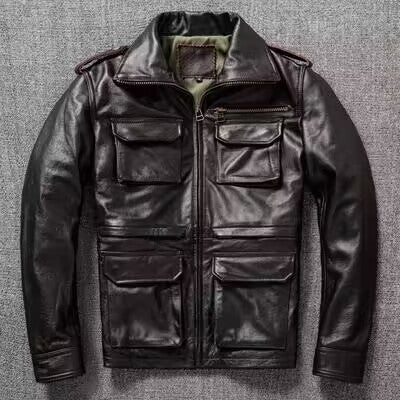 Luxury Pure Top Layer Soft Cowhide Jacket | Men's Real Leather Outerwear