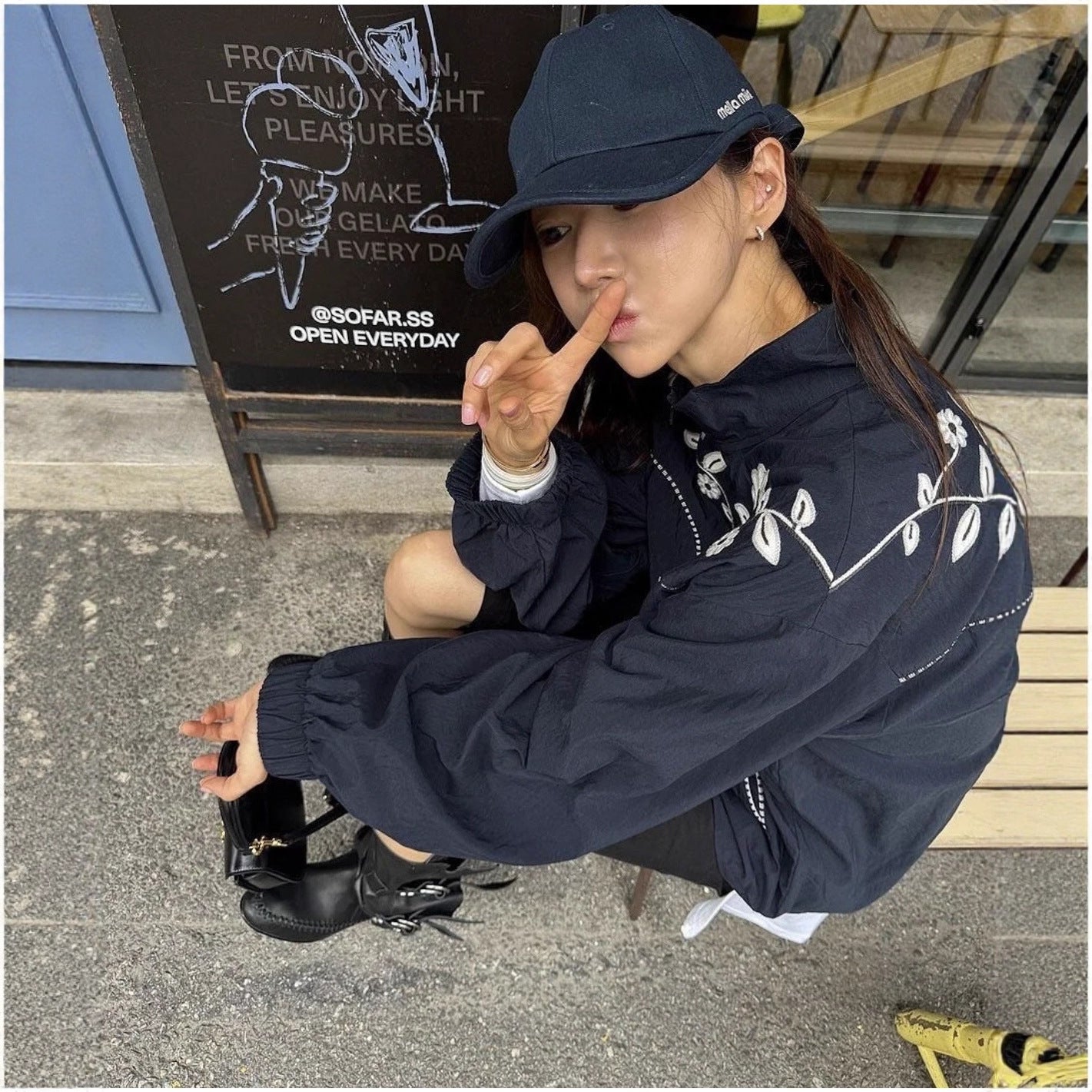 Contrast Color Jacquard Design Loose Casual Long Sleeves Jacket Coat