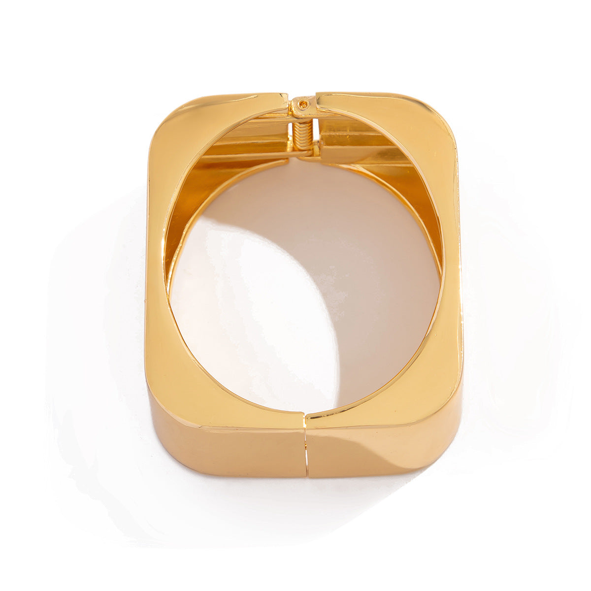 Metal Texture Glossy Spring Bracelet Female Geometric Square Mirror Bracelet