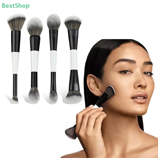 ★★★Double-ended Foundation Brush,Loose Powder, Blush Brush,Highlighter Brush,Beauty Tool,Contour Brush
