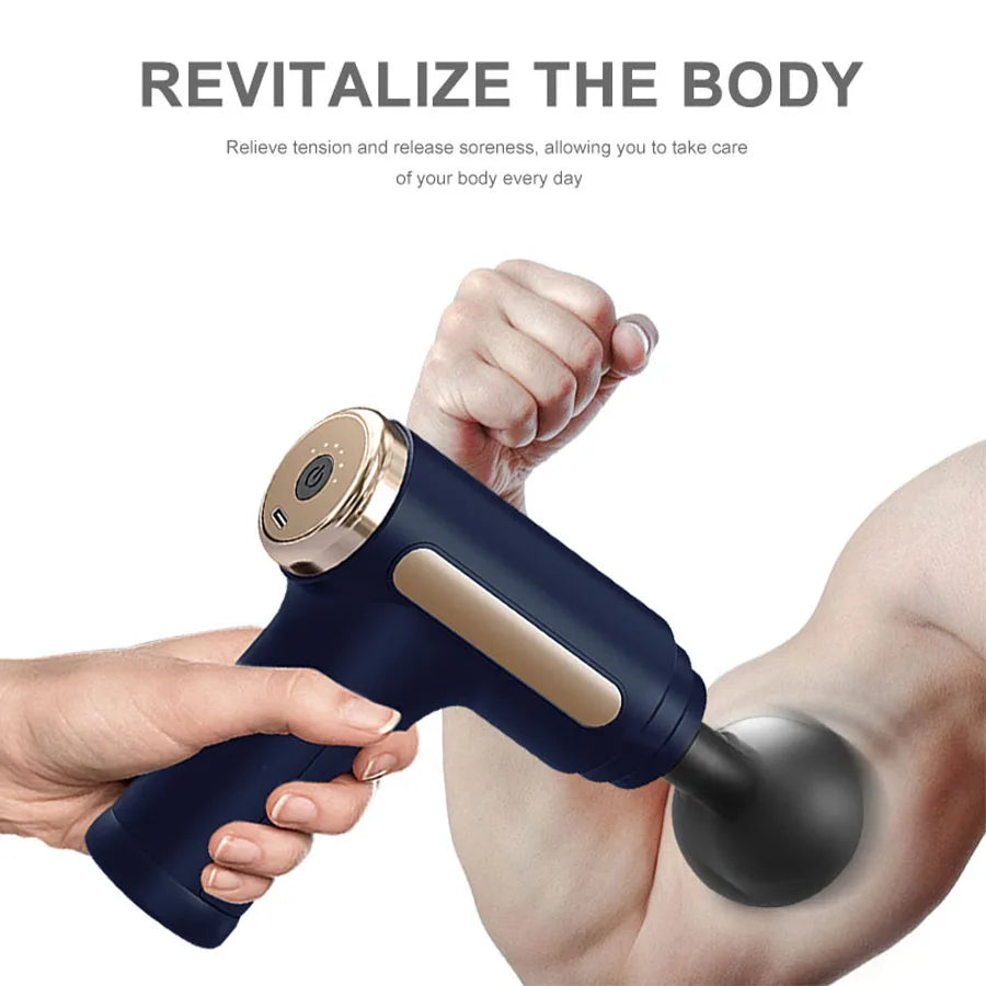 Exercise Massager Fascia Massage Gun Electric Massager Body Relaxation Belt 4 Replaceable Heads Fitness Equipment Fascia Gun