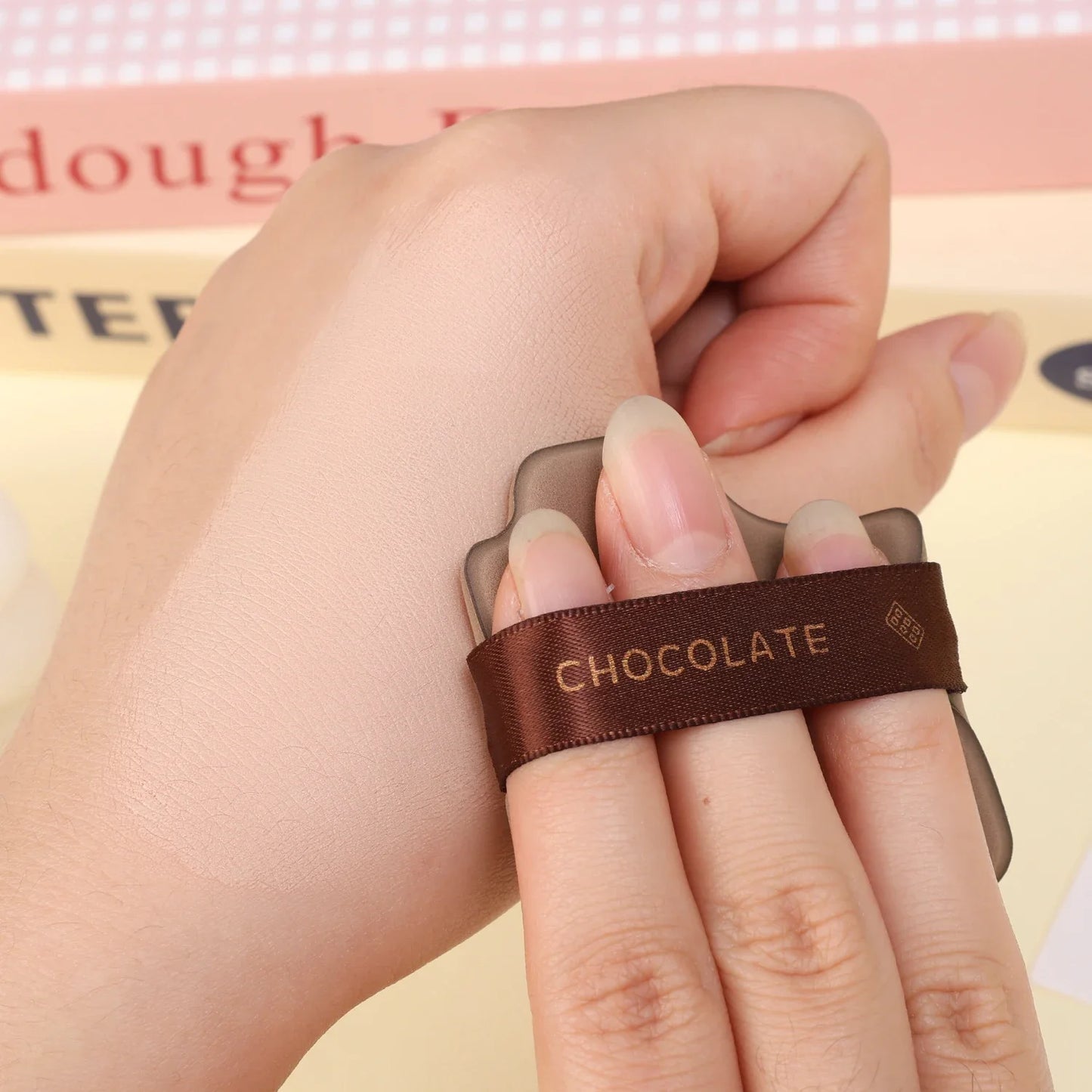 6pcs Dual-Use Cosmetics Puff Set Chocolate Cookie Soft Powder Puff Dry and Wet Foundation Air Cushion Makeup Sponge Beauty Tool