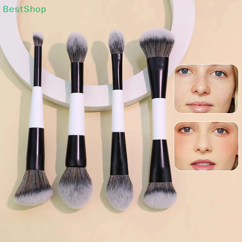 ★★★Double-ended Foundation Brush,Loose Powder, Blush Brush,Highlighter Brush,Beauty Tool,Contour Brush