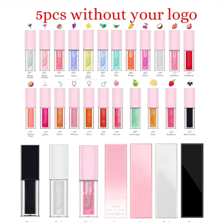 30-color Plumping Lip Oil Private Label Lipgloss Custom Logo Long-lasting Full Color Makeup Plant Moisturizing Cosmetics Vegan