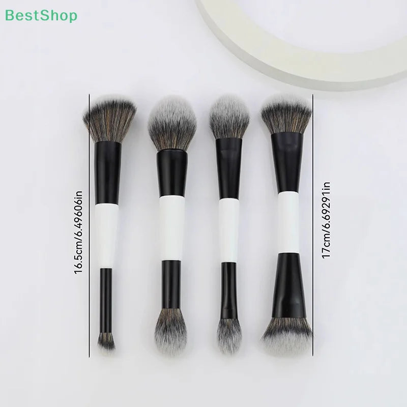 ★★★Double-ended Foundation Brush,Loose Powder, Blush Brush,Highlighter Brush,Beauty Tool,Contour Brush