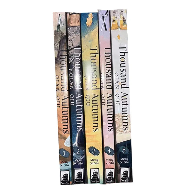 5 Book/set Volume 1-5 English Comic Novel Thousand Autumns - Qian Qiu - Meng Xi Shi  BL Manhwa  Ancient Romance Manga Book