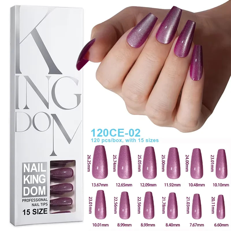 120pcs Acrylic Fake Toenails Press On Nails Full Cover French Cat Eye Short Square DIY Art For Women Girls Pedicure Tools