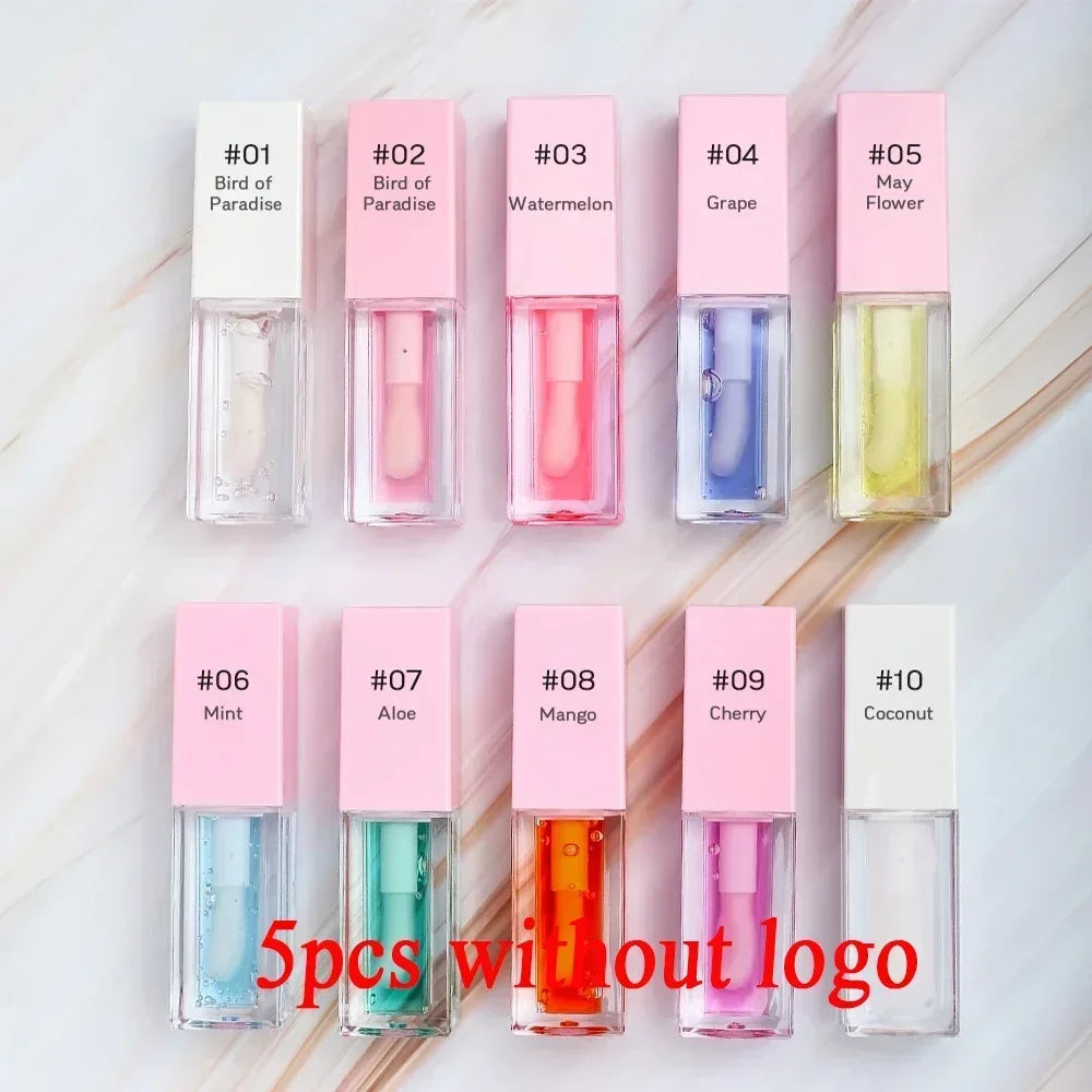 Private Label Clear Lipgloss Full Color Makeup Plumping Lip Oil Moisturizing Waterproof Lasting Lip Gloss Cosmetics Custom Bulk