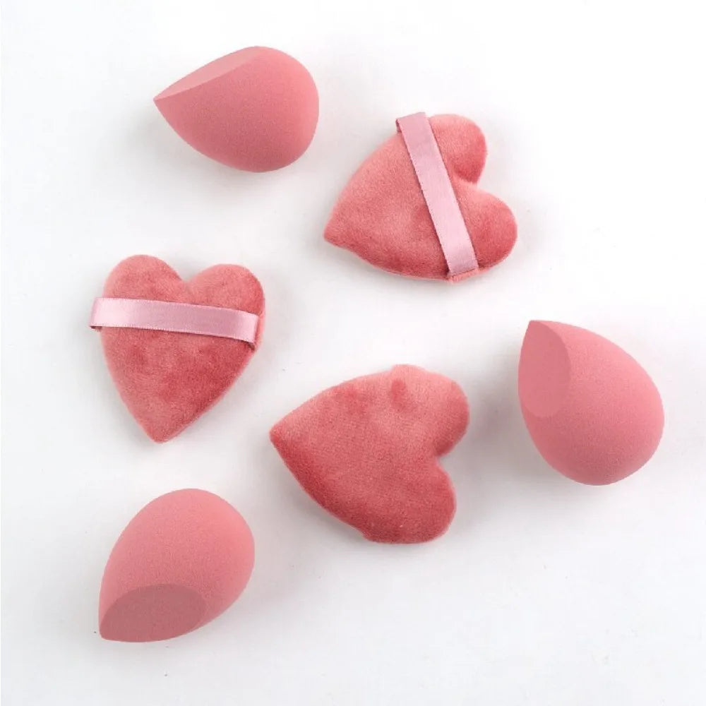 6Pcs Velvet Makeup Sponge Set Foundation Puff Cosmetic Sponges for Liquid Powder Blush All Skin Types Make Up