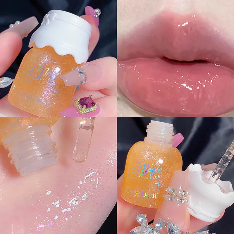 Butterfly shaped milk can lip balm moisturizes and moisturizes the mirror surface, with a shimmering and pouty lips