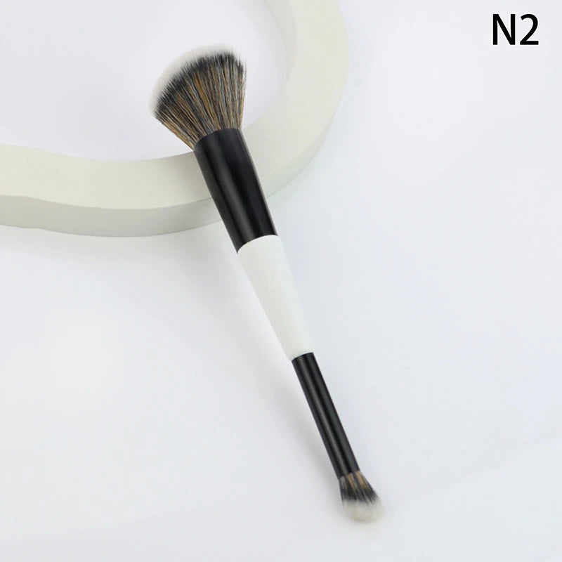 ★★★Double-ended Foundation Brush,Loose Powder, Blush Brush,Highlighter Brush,Beauty Tool,Contour Brush