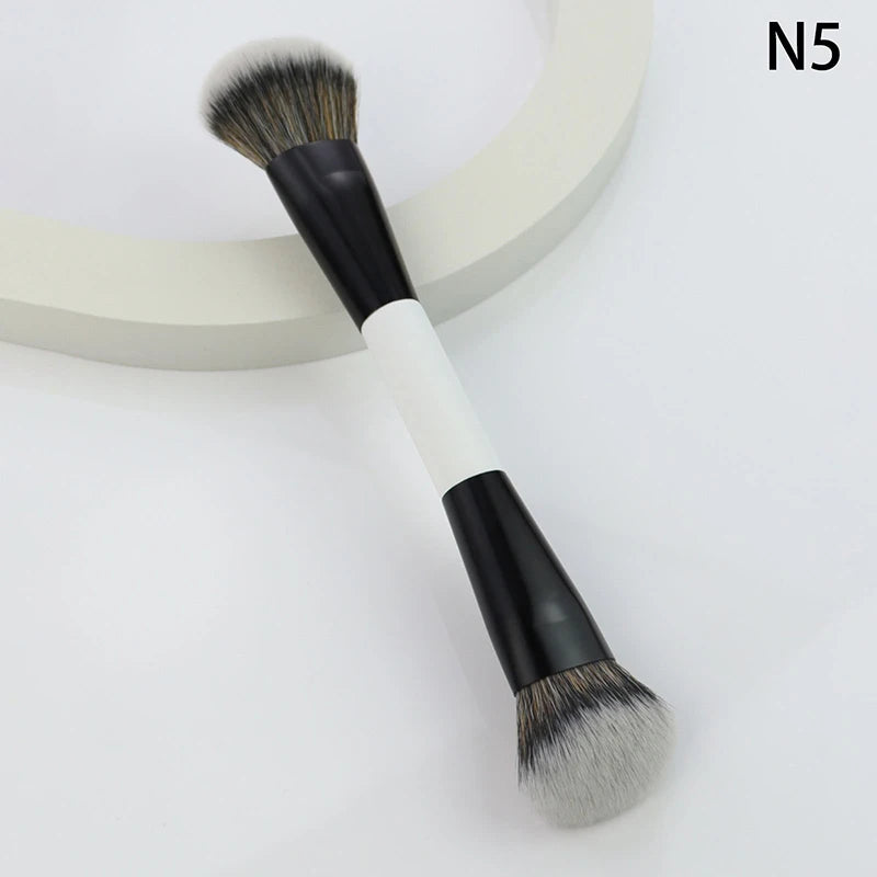 ★★★Double-ended Foundation Brush,Loose Powder, Blush Brush,Highlighter Brush,Beauty Tool,Contour Brush