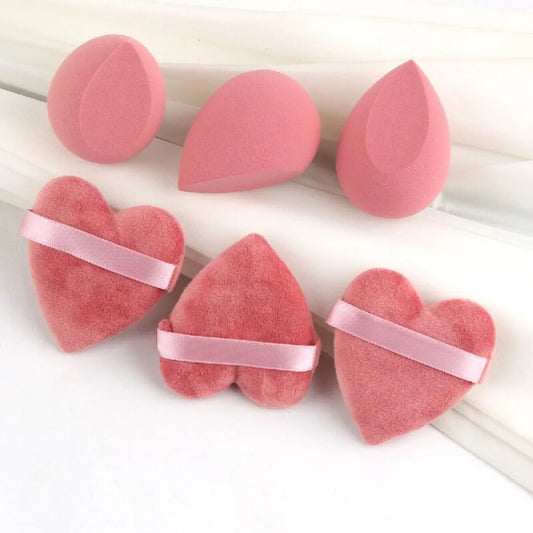 6Pcs Velvet Makeup Sponge Set Foundation Puff Cosmetic Sponges for Liquid Powder Blush All Skin Types Make Up