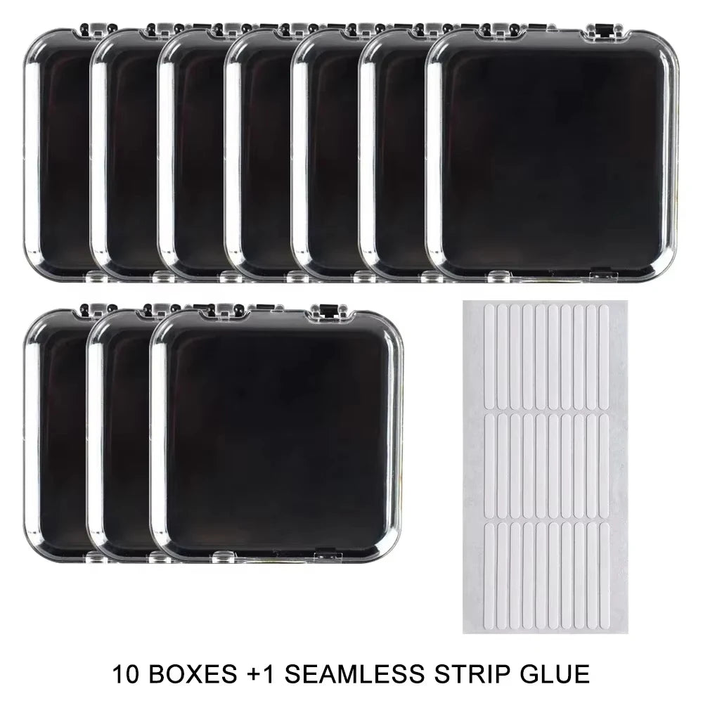 24 Pcs Press On False Nails Case Storage Box with 60pcs Double Sided Adhesive Nail Display Tape for Nail Art Home Salon Use