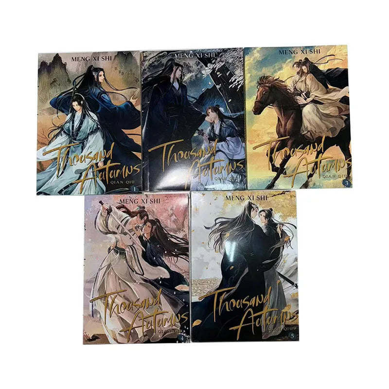 5 Book/set Volume 1-5 English Comic Novel Thousand Autumns - Qian Qiu - Meng Xi Shi  BL Manhwa  Ancient Romance Manga Book