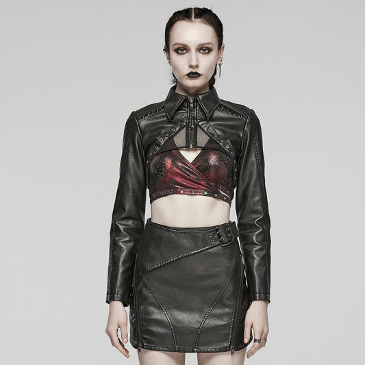 Women's Dark Sweet Cool Short Leather Jacket