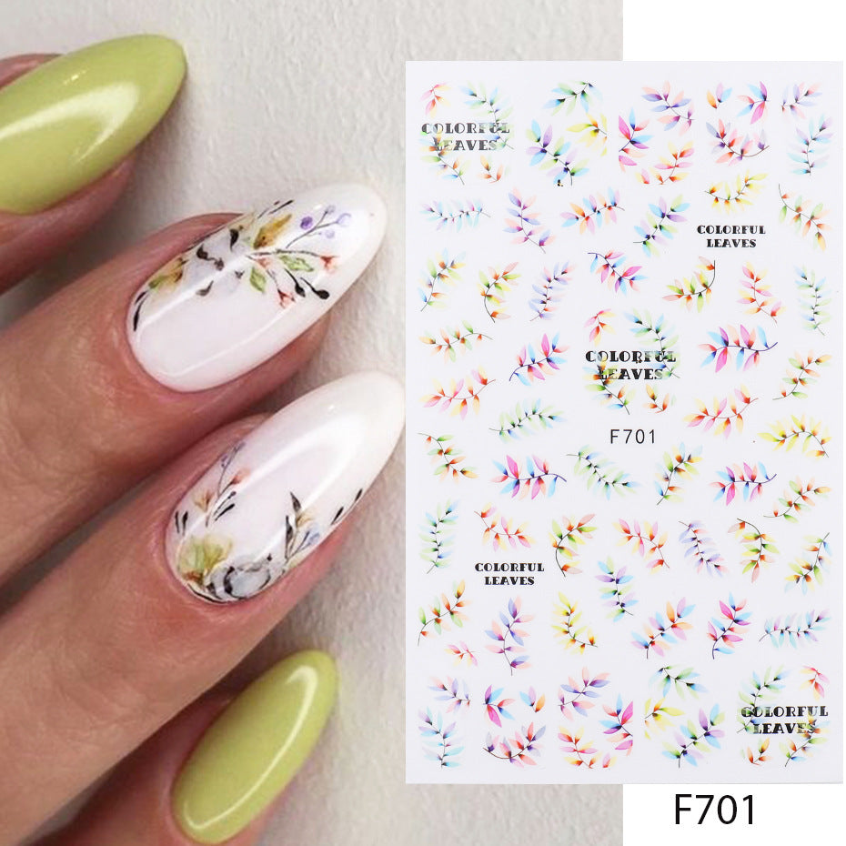 Elegant Flower Pattern Nail Stickers