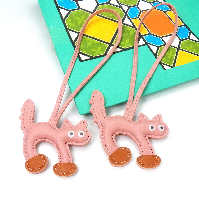 Cute Women's Mini Leather Cat Handbag/Purse Pendant