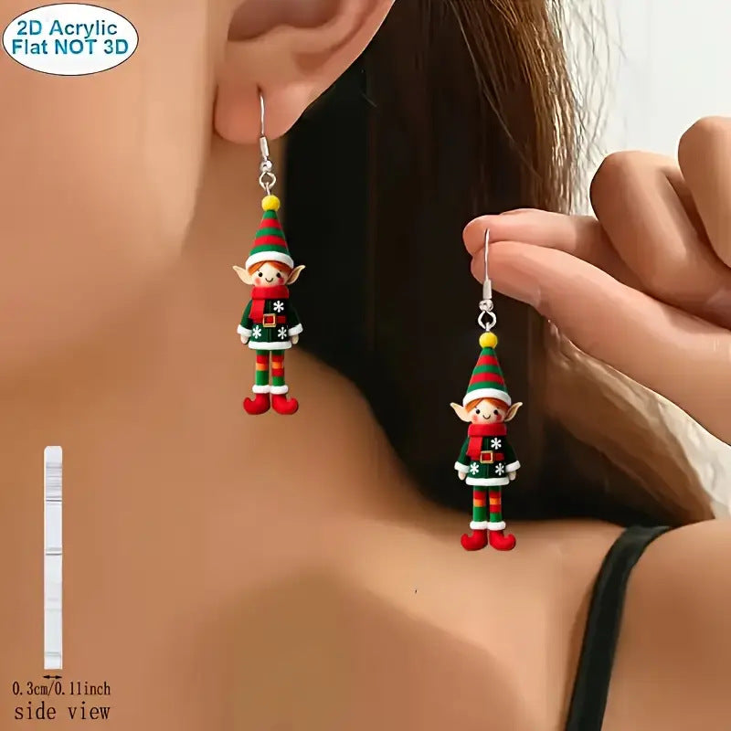 Creative Flat Acrylic Soldier Figurine Earrings