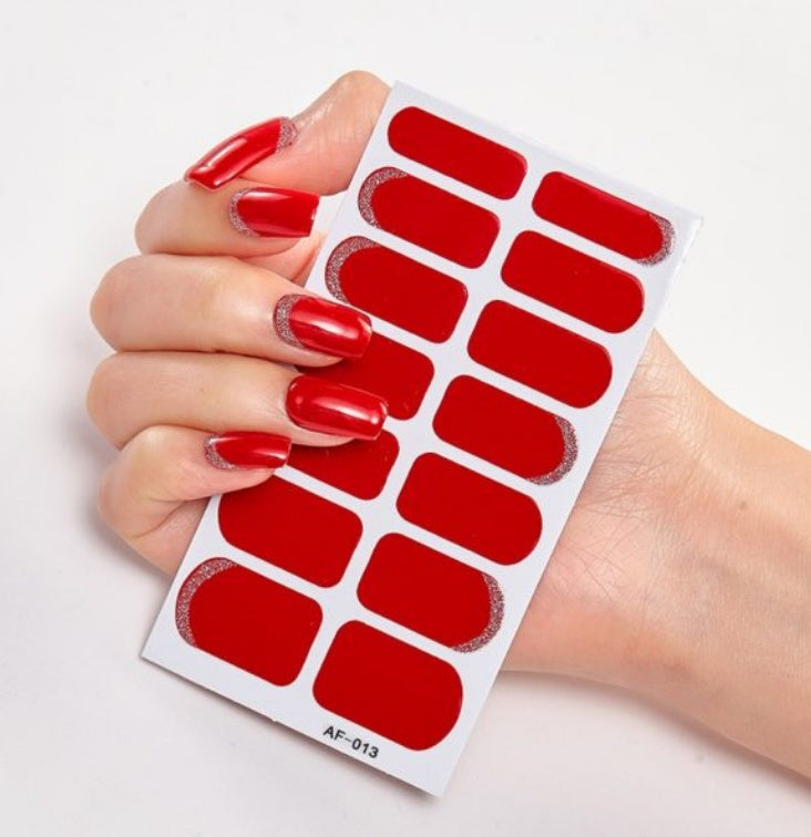 Adhesive Nail Polish Wraps with Glue