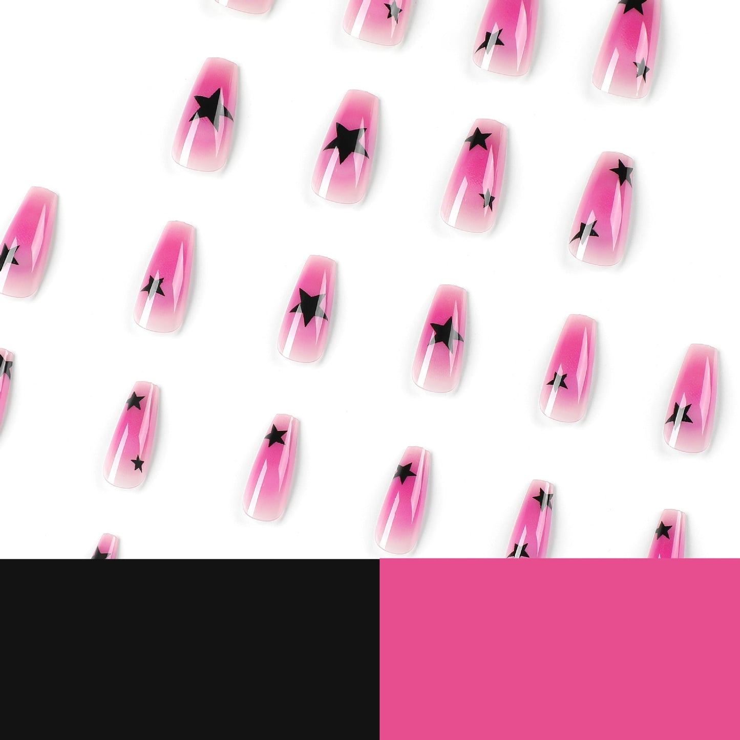 Wearable Black & Ice Purple Press-On Fake Nails