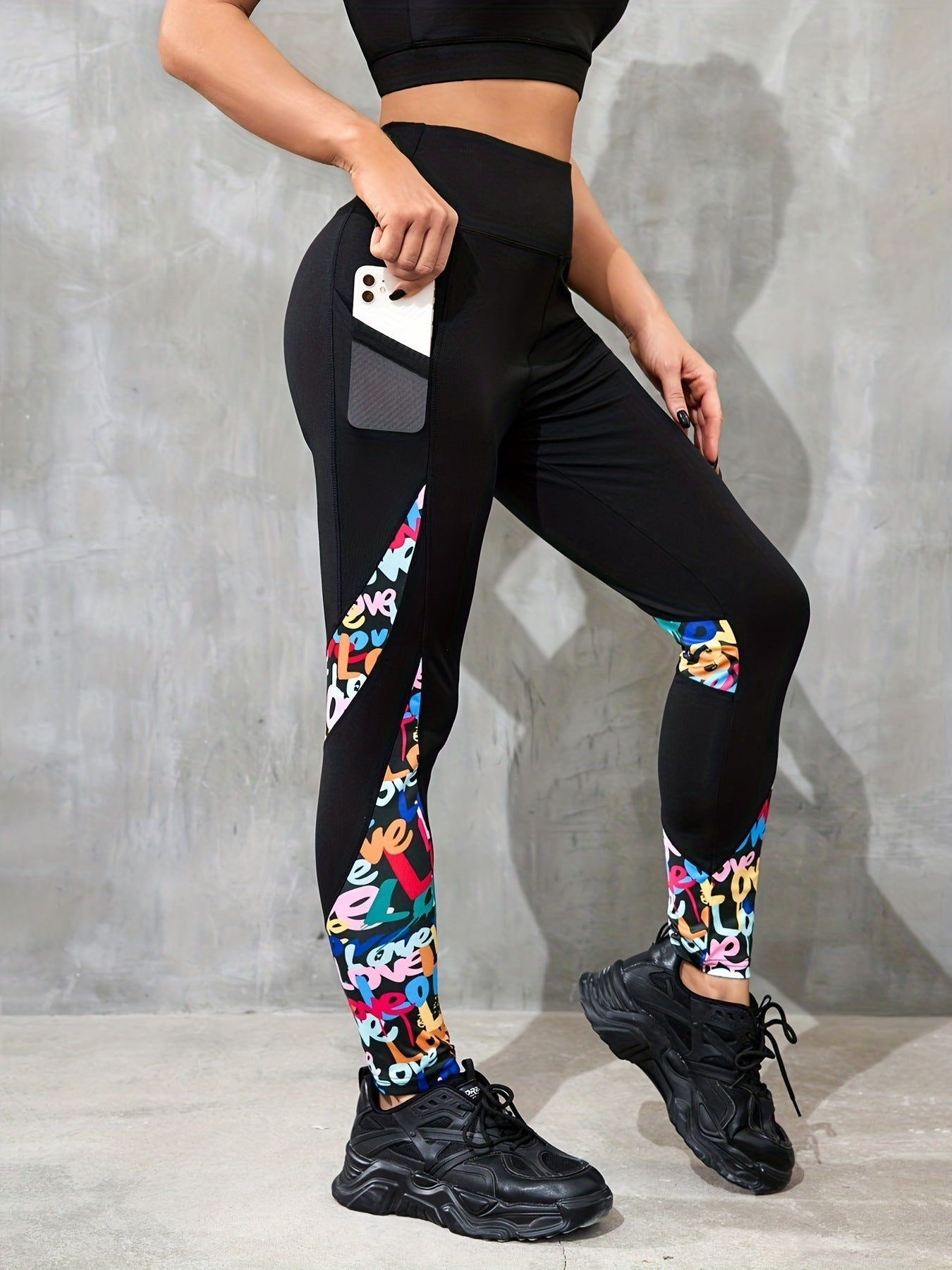 High Waist Tight Patchwork Color Block Yoga Pants