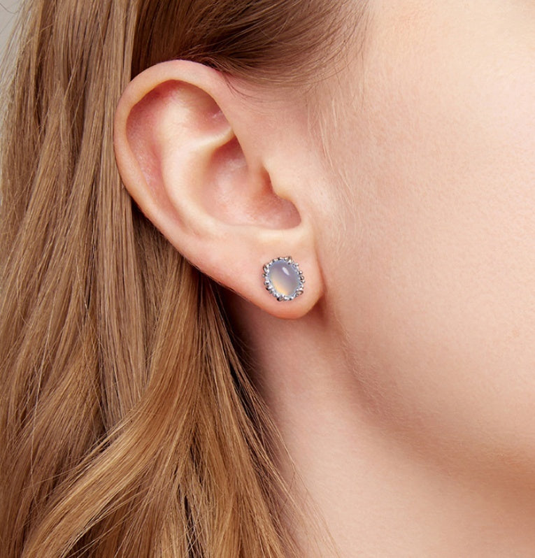 Sterling Silver Magic Stone Stud Earrings