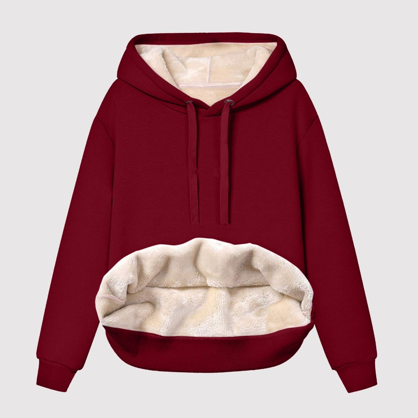 Casual Drawstring Hooded Fleece Sweatshirt