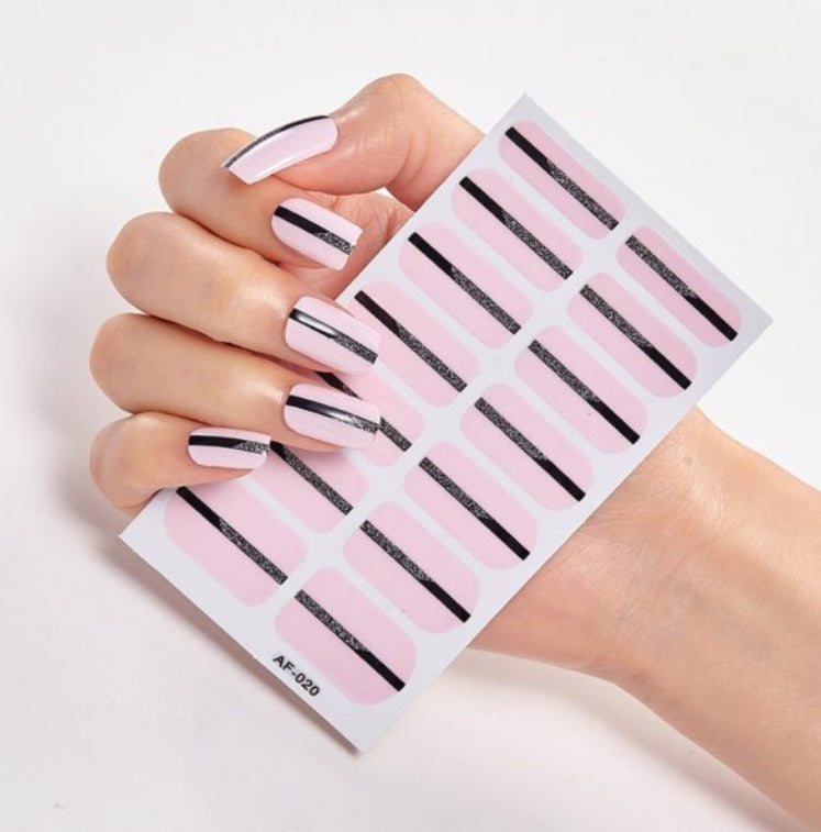 Adhesive Nail Polish Wraps with Glue