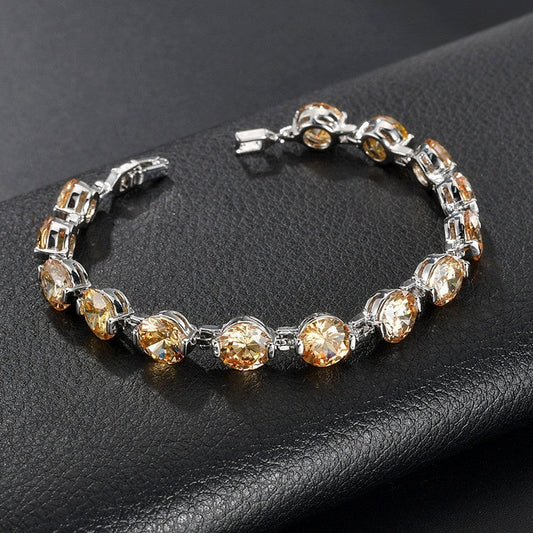 Fashion Popular Round-Cut Zircon Link Bracelet
