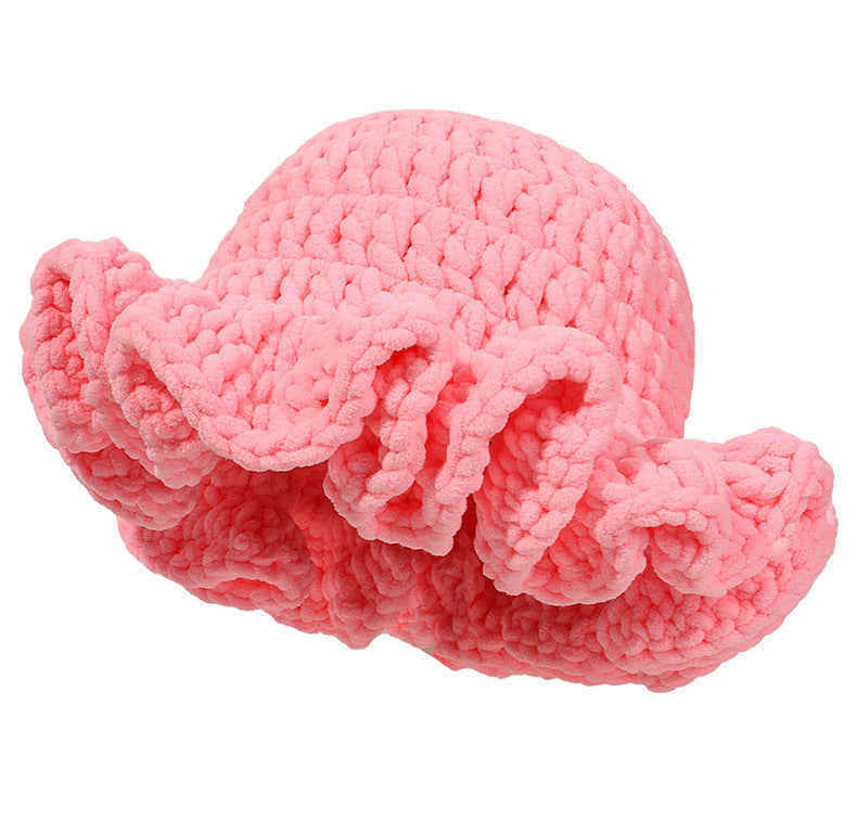 Women's Knitted Pleated Ruffled Fashion Wool Hat