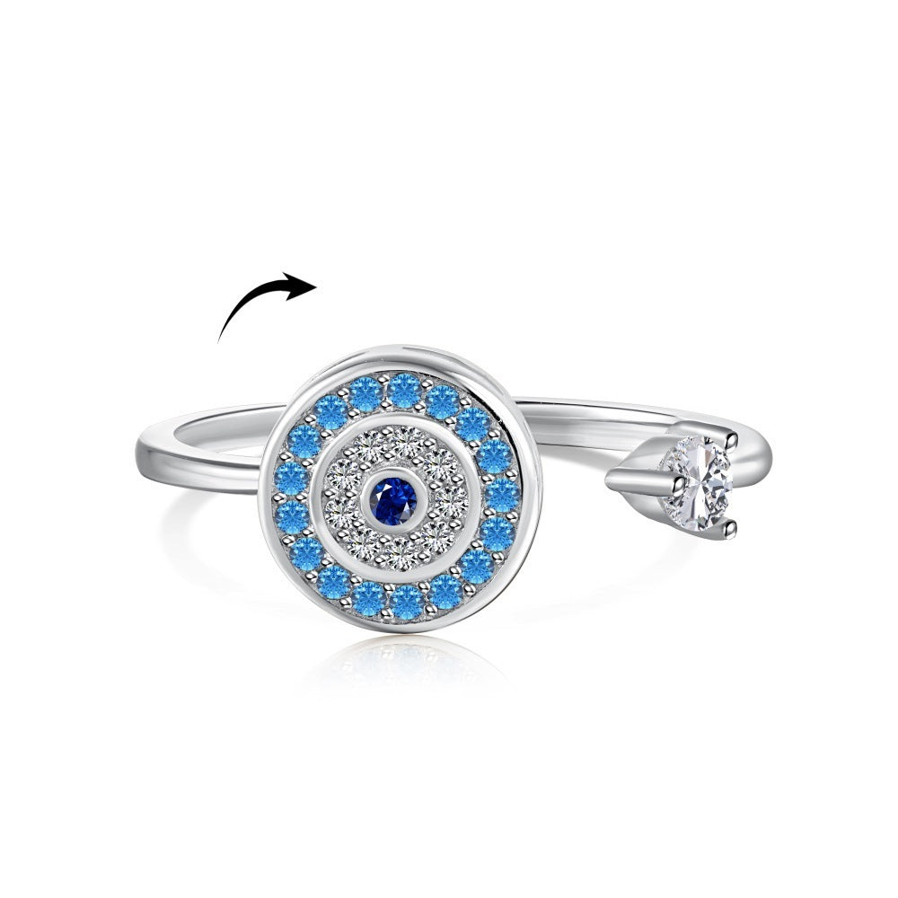 Women's Fashion S925 Sterling Silver Sea Blue Zircon Ring