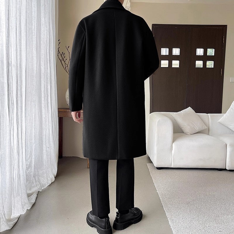 Luxury Style Woolen Coat | Trendy Mid-Length Loose Fit Overcoat