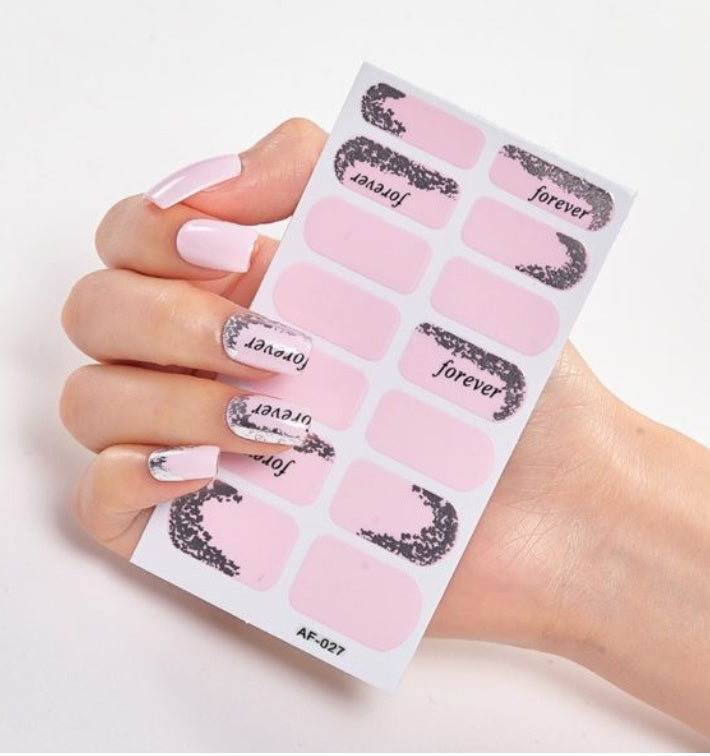 Adhesive Nail Polish Wraps with Glue