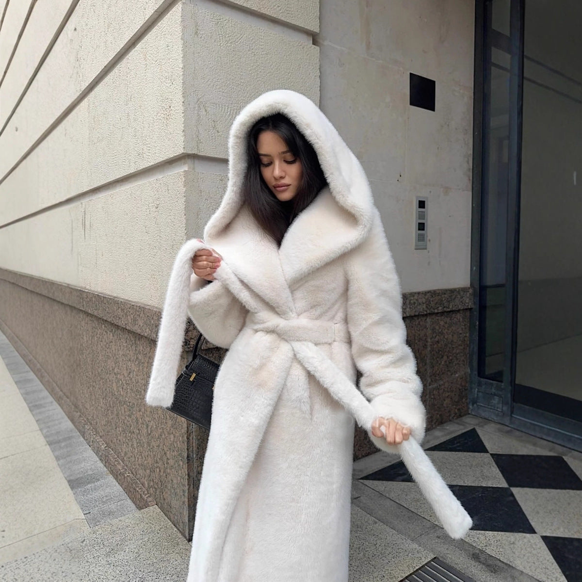 Hooded Maxi Coat for Women