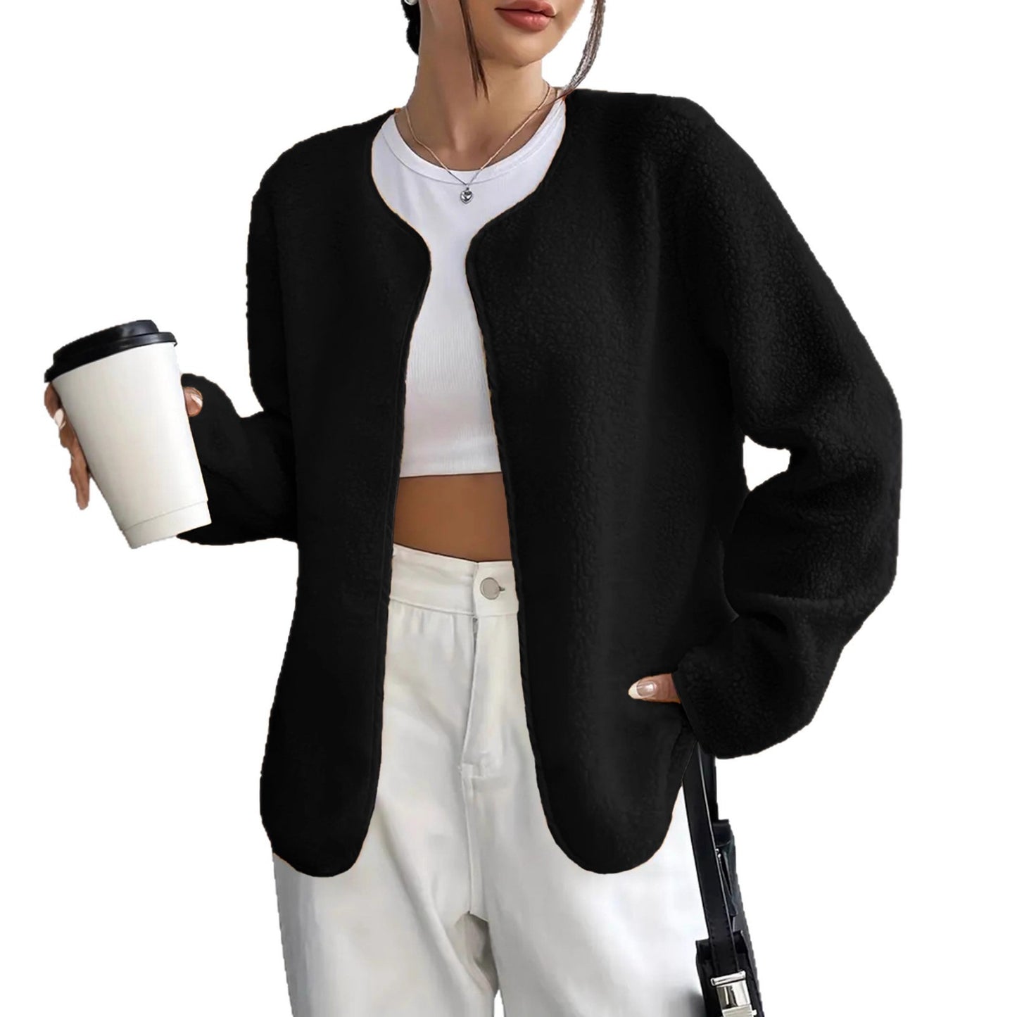 Fashion Casual Solid Color Women's Cardigan Short Jacket