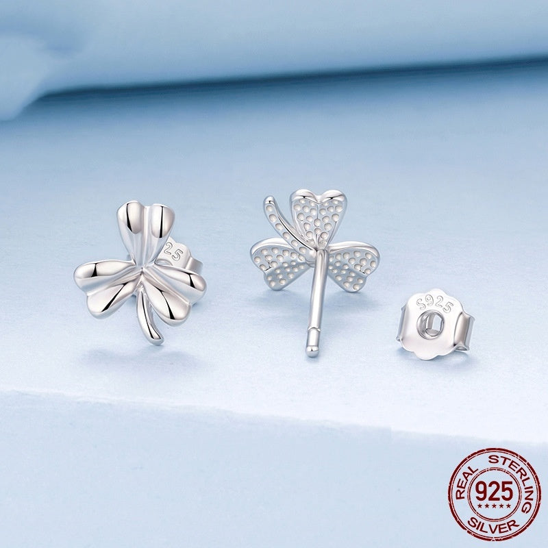Sterling Silver Minimalist Leaf Studs