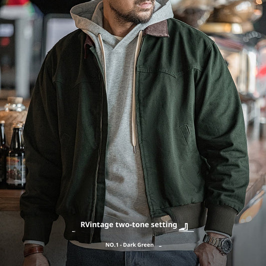 American Retro Heavy Santa Fe Canvas Jacket Washed Pure Cotton