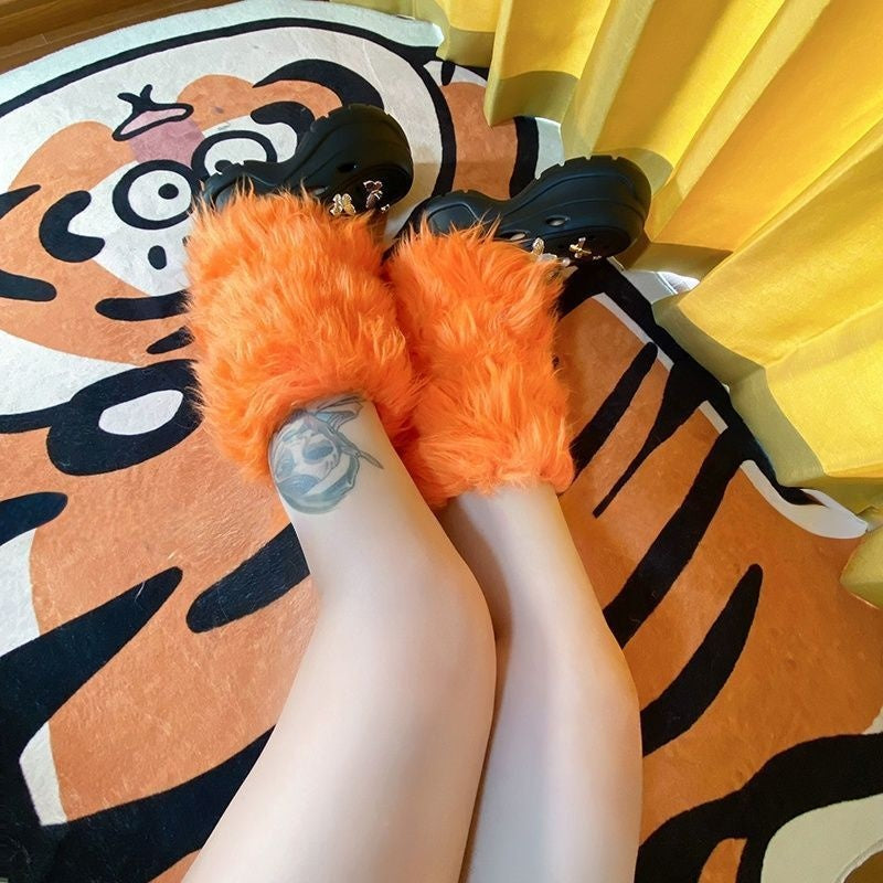 Niche Wear Style Thick Furry Winter Leg Socks