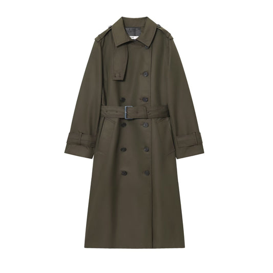 Women's Long Graceful And Fashionable Double Breasted Trench Coat