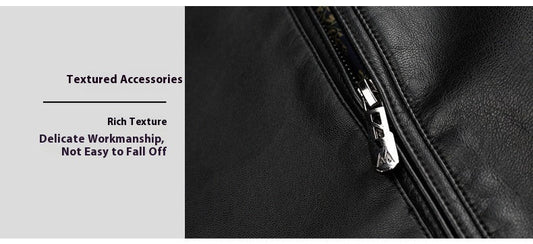 Fleece-Lined Soft Leather Jacket | Casual Comfort Zip-Up