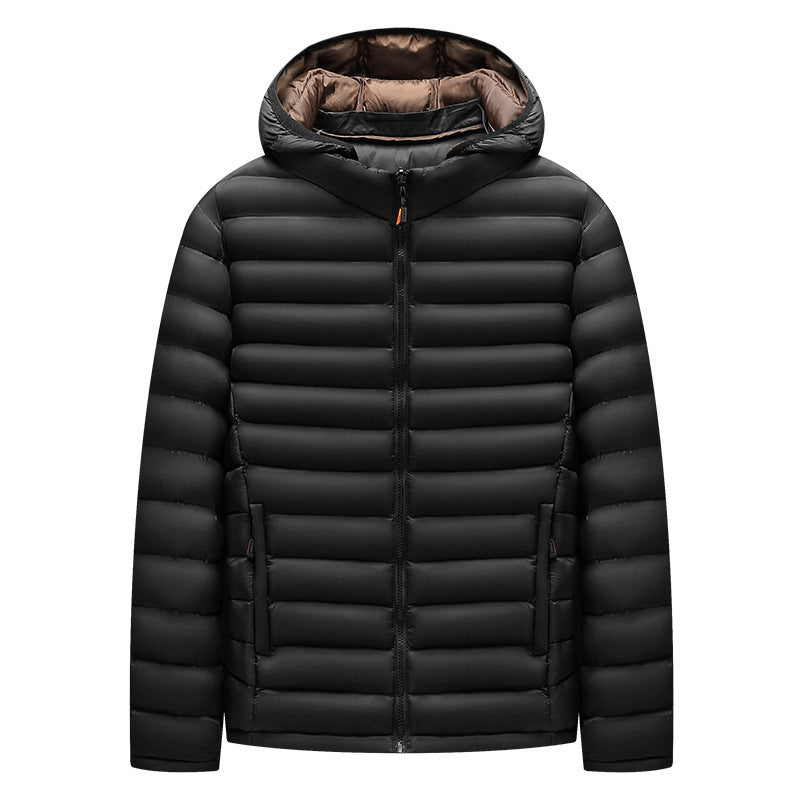 Men's Lightweight Down-Padded Jacket | Packable Storage Rib Cuff Winter Coat